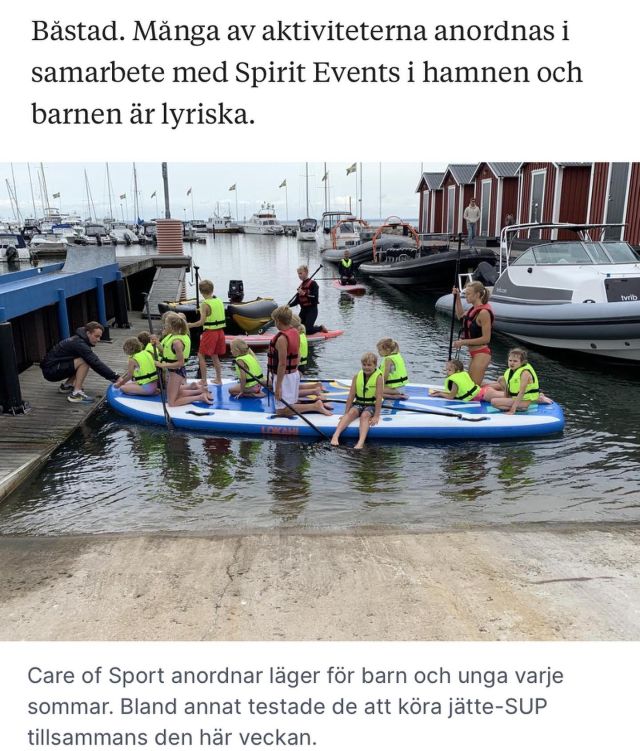 Läs om Spirit Event i @helsingborgsdagblad idag! Vi och @careofsport tar hand om era kids i sommar, på coolt sport- och äventyrscamp 😎🌊🏄🏝️
.
#eventspirit #båstad #visitbastad #sälsafari #bananbåtsfredag